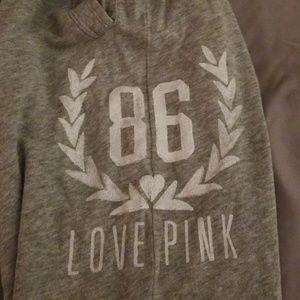 Pink Gray Sweatpants with Pockets